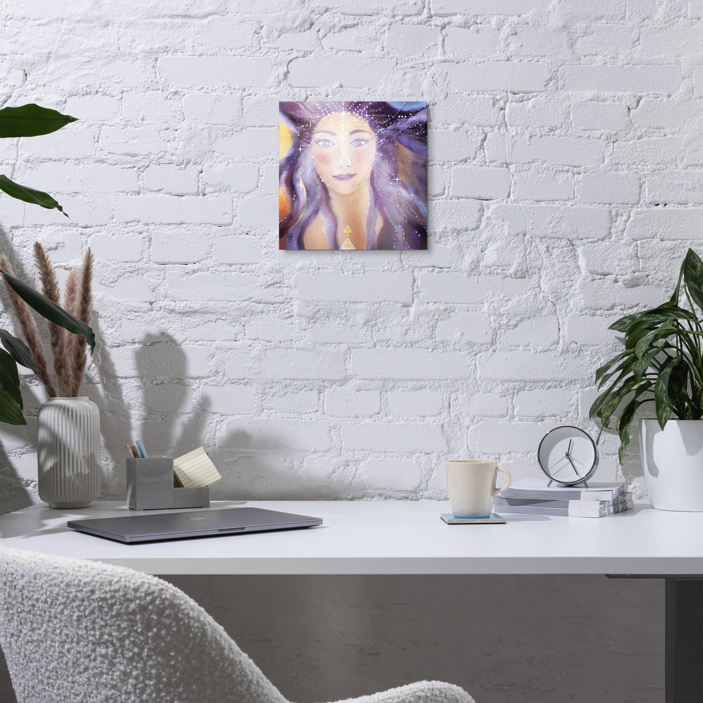 She Wears a Starry Crown Metal Print