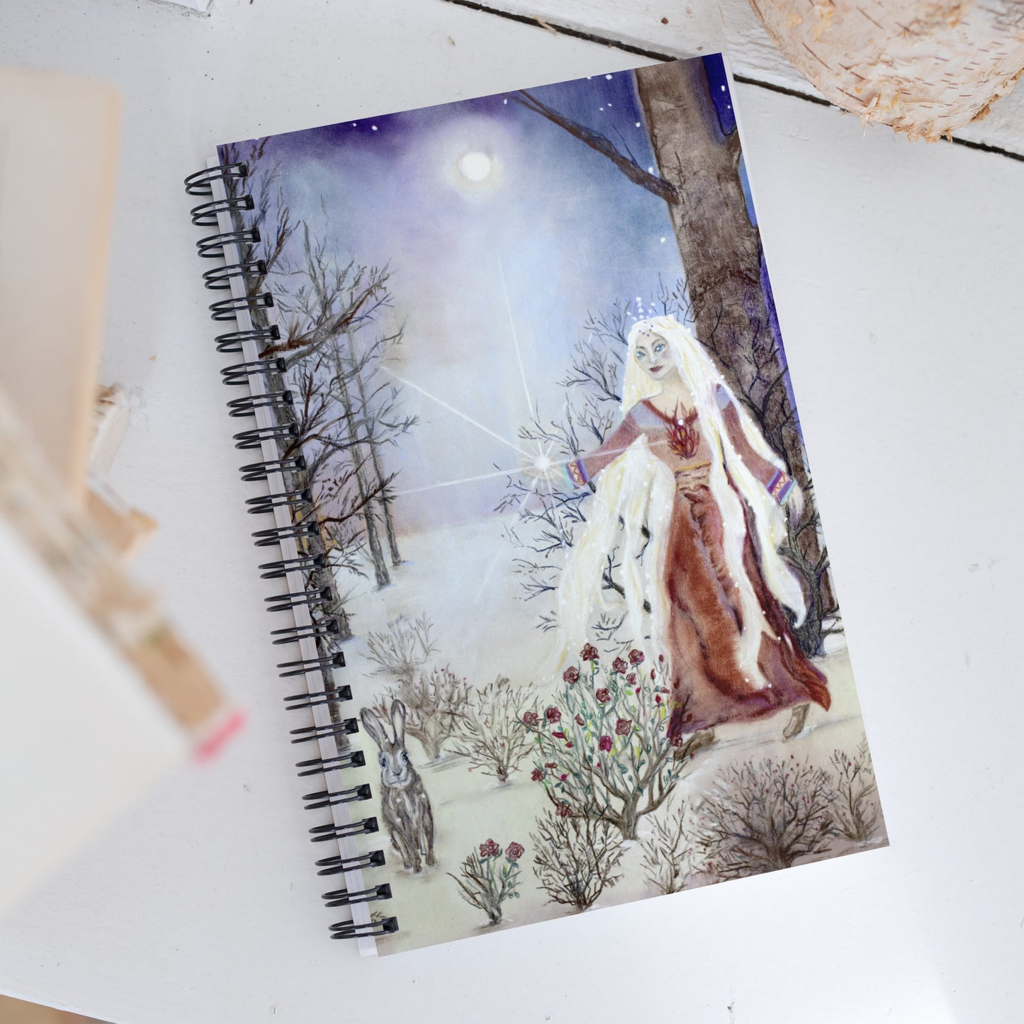 Winter Moon Spiral notebook