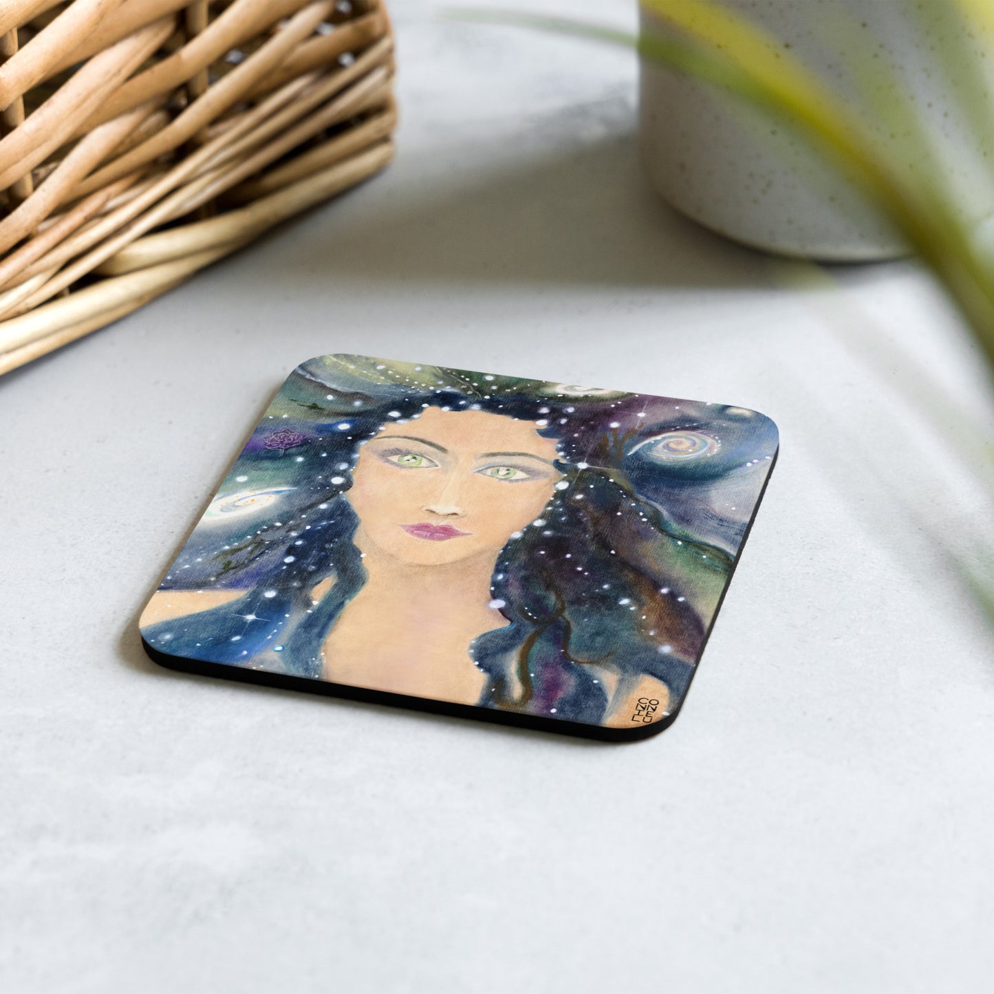 Galaxy Gal Coaster Cork-back coaster