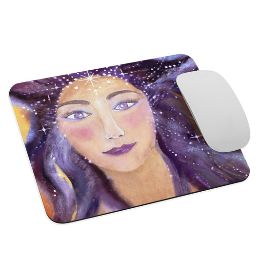 She Wears a Starry Crown Mouse Pad