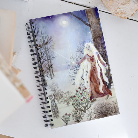 Winter Moon Spiral notebook